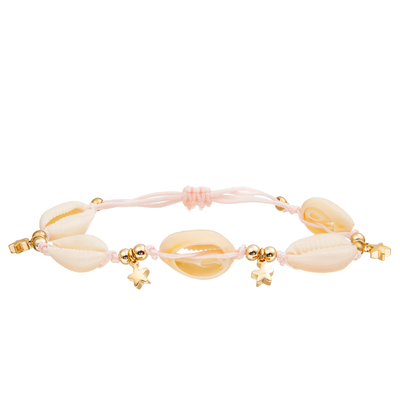 Cauri trenzado ajustable Shell Bracelet Set Bohemian Seashell del mar para las mujeres