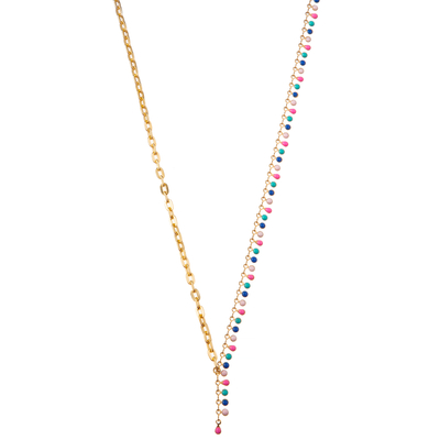 Piedra preciosa dorada moldeada multicolora de la alambrada 14K/collar pendiente de la perla/de la turquesa