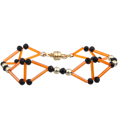 Declaración de triángulo 3D Perlas hechas a mano Brazaletes (naranja/verde/azul)