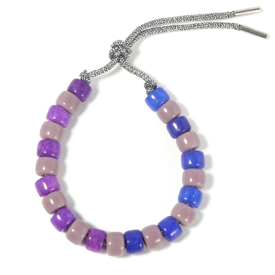 Lucky Color Forte Beads Bracelet en azul púrpura y Gray As Birthday Gift