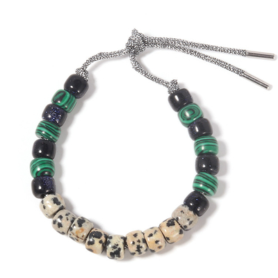 El Forte ajustable gotea la pulsera con la piedra natural de la mancha verde de la malaquita