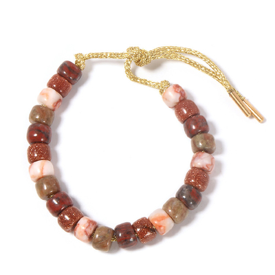 La piedra de Lurex gotea el cordón ajustable del oro de la cuerda de la pulsera trenzado