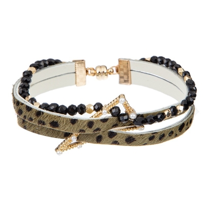 KC-LBR070 gotea la pulsera de cuero
