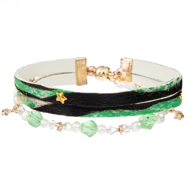 Pulsera de cuero hecha a mano del botón magnético, pulsera del abrigo del vintage del color de la mezcla