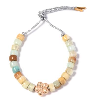 Pulsera geométrica de las gotas del Forte de 8m m, pulsera plateada oro real de la flor 14k con las gotas