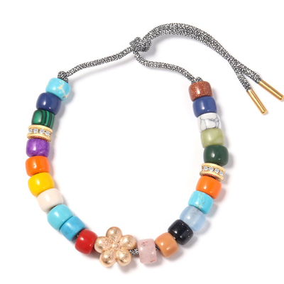 El Forte de la placa de oro gotea la piedra natural del arco iris de la pulsera con Zircon brillante