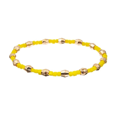 Kc Crystal Bracelets elástico hecho a mano, pulseras amarillas del estiramiento de la gota de la semilla