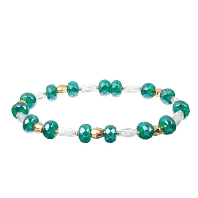 Color verde del hockey shinny elástico de Crystal Bracelets AB de la piedra de la irregularidad