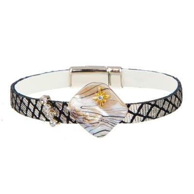 El ODM gotea no la pulsera de cuero hecha a mano Diamond Shell Charm For Boho Girl
