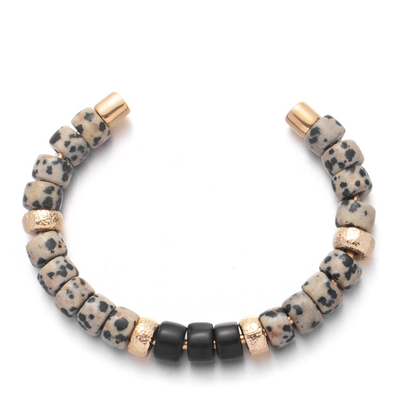 El leopardo Dot Handmade Beaded Bangles High pulió desgaste diario