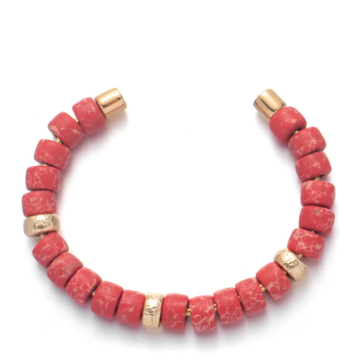Los brazaletes desprendibles de DIY con oro real imperial rojo de la piedra 18k de las gotas platearon