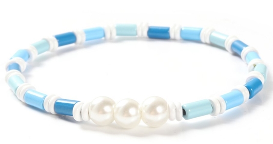 de medida adaptable strechy bohemio del estilo el 18.5cm de 6m m Shell Pearl And Bead Bracelet