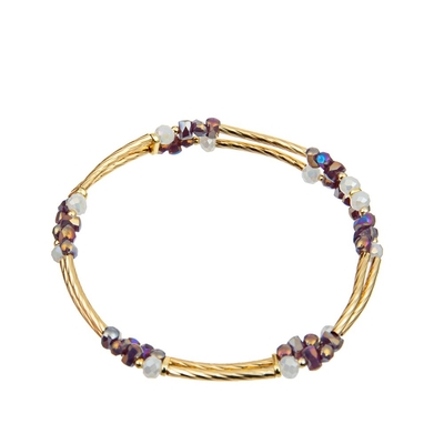 ODM del OEM de 4m m Crystal Bead Stretch Bracelets con el tubo de cobre amarillo del oro