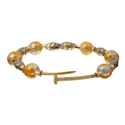 El hockey shinny oscuro del oro gotea el conector elástico de Crystal Bracelets With Zircon Bayonet