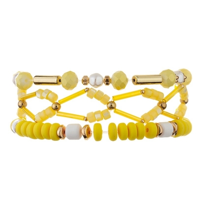 El arte de oro geométrico de la mano del tubo del metal gotea la pulsera Crystal Set amarillo