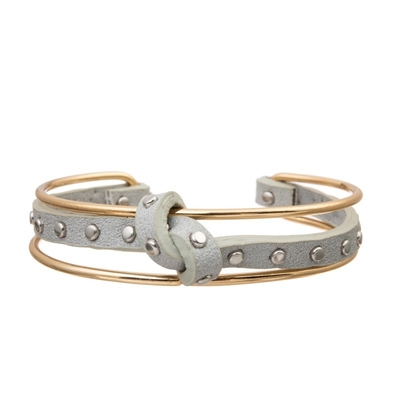 Brazalete trenzado bohemio del puño de Dot Hand Knot Leather Bracelet del metal para señora Girl