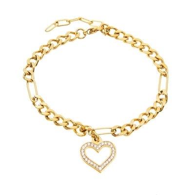 El oro de gama alta 18K plateó la pulsera de acero inoxidable para las mujeres