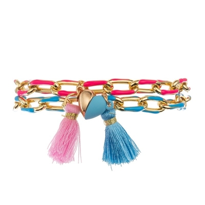 Pulseras hechas a mano de la alambrada del encanto magnético del corazón para el regalo del día de tarjetas del día de San Valentín del amante