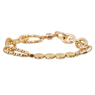 Pulsera de Chunky Gold Bracelet Gold Link de la pulsera de cadena del oro de la declaración 14K