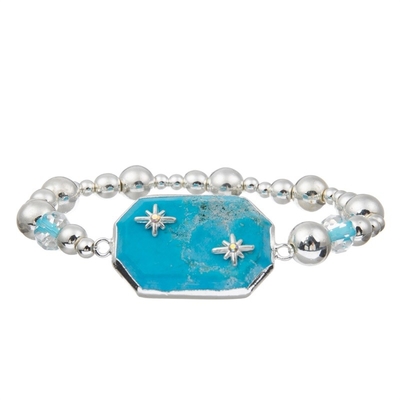 Pulsera natural del alivio de la ansiedad de la turquesa de las estrellas de plata