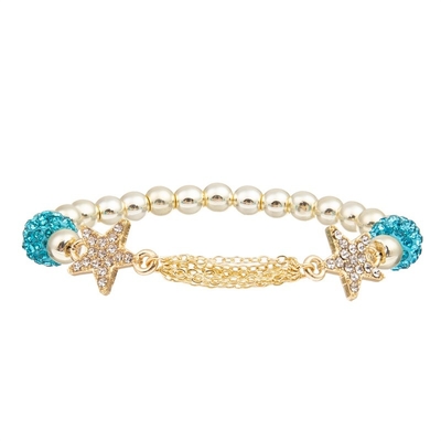 Pulsera ajustable de las gotas hechas a mano elásticos de la amistad de la estrella del oro para el regalo