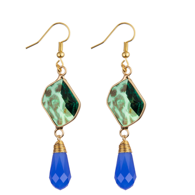 El oro plateó la forma irregular de Crystal Pendant Gemstone Stud Earrings del impacto para las mujeres