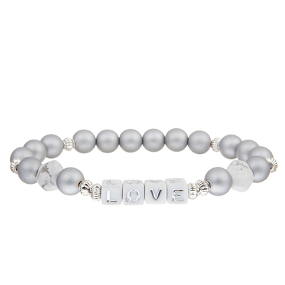 pulsera moldeada del amor de la piedra de plata de 8m m para la venta al por mayor de la joyería de la moda de las mujeres