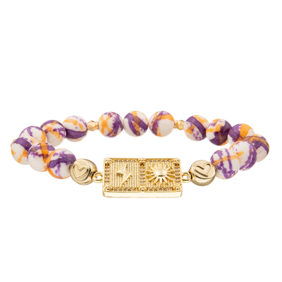 Las pulseras hechas a mano modificadas para requisitos particulares de las gotas del encanto colorido con oro platearon el diamante