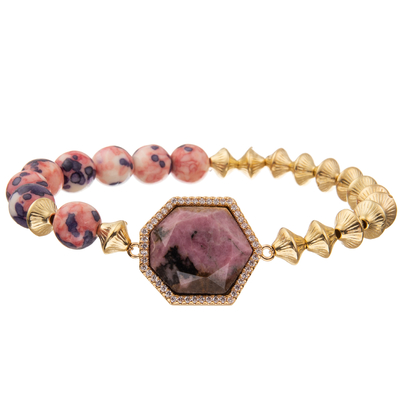 Pulseras hechas a mano de las gotas del estilo de Bohemia con la piedra imperial del heptágono regular