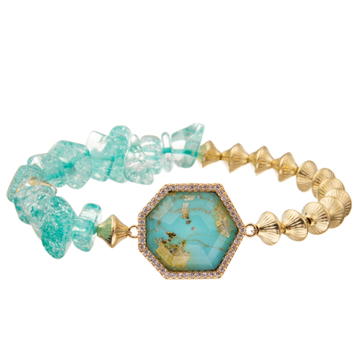 Pulseras hechas a mano de las gotas del estilo de Bohemia con la piedra imperial del heptágono regular