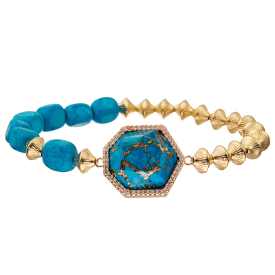 Pulseras hechas a mano de las gotas del estilo de Bohemia con la piedra imperial del heptágono regular