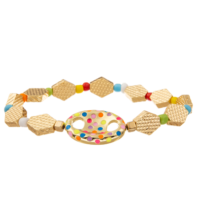 El oro plateó las pulseras hechas a mano de la alambrada de las gotas con el cristal tallado redondo