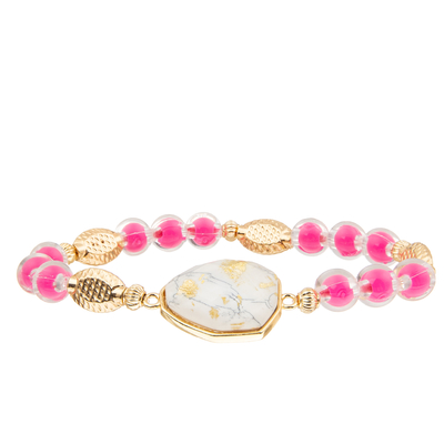 5 pulseras hechas a mano de las cuentas de cristal de los colores fijadas con oro platearon la turquesa irregular