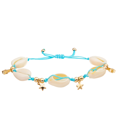 Cauri trenzado ajustable Shell Bracelet Set Bohemian Seashell del mar para las mujeres