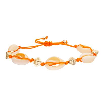 Cauri trenzado ajustable Shell Bracelet Set Bohemian Seashell del mar para las mujeres
