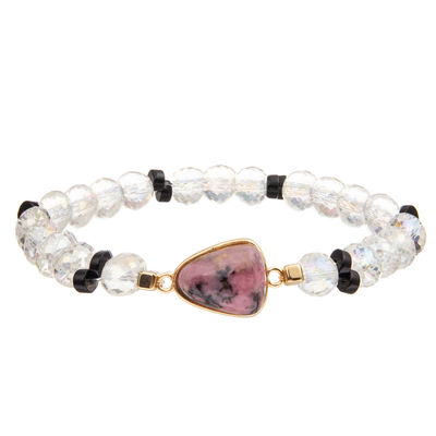 Crystal Faceted Beads Charm Bracelets hecho a mano con turquesa formada descenso