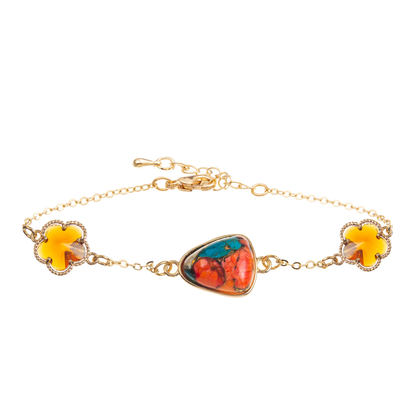 Pulsera hecha a mano de la alambrada con rectángulo/Sakura/la estrella/el colgante del Zircon