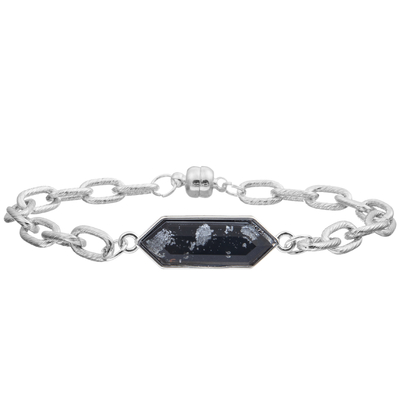 Pulsera magnética del brazalete de la alambrada de la torsión de la hebilla con la turquesa plateada de plata del octágono
