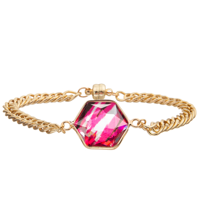 Pulsera magnética de la alambrada de la hebilla con el cristal tallado cuadrilátero plateado oro del Zircon