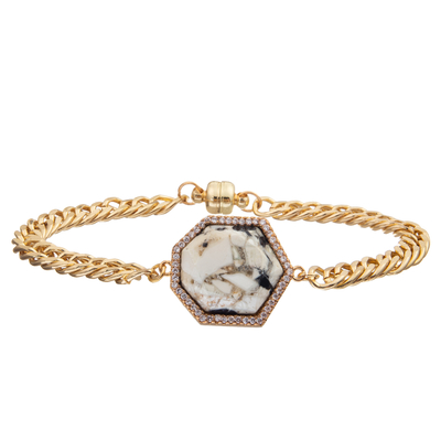 Pulsera magnética de la alambrada de la hebilla con el cristal tallado cuadrilátero plateado oro del Zircon