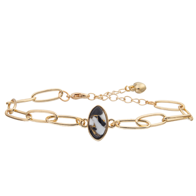 La pulsera del brazalete de la alambrada del PaperClip fijada con oro plateó la turquesa tallada