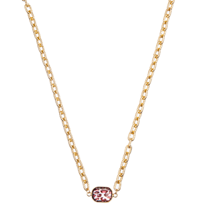 El collar minimalista de la alambrada del clip de papel fijado con hexágono plateado oro talló el cristal