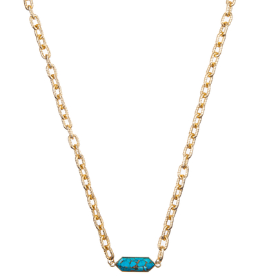 El collar minimalista de la alambrada del clip de papel fijado con hexágono plateado oro talló el cristal