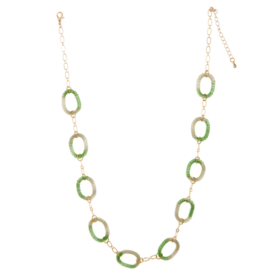 Collar dorado colorido de la alambrada del encanto 14K de la O-cadena para las mujeres