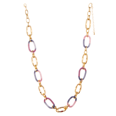 Collar dorado colorido de la alambrada del encanto 14K de la O-cadena para las mujeres