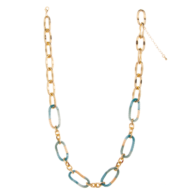Collar dorado colorido de la alambrada del encanto 14K de la O-cadena para las mujeres