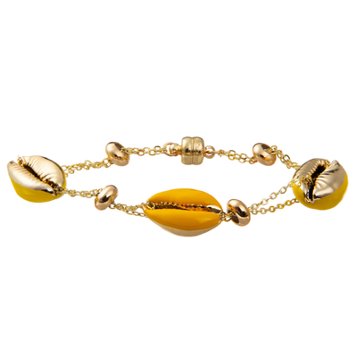Pulsera magnética dorada colorida de la alambrada de Shell Minimalist Personalized 14K