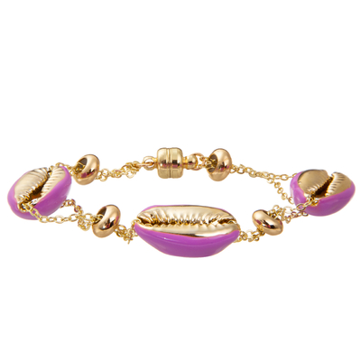 Pulsera magnética dorada colorida de la alambrada de Shell Minimalist Personalized 14K