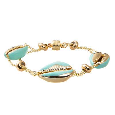 Pulsera magnética dorada colorida de la alambrada de Shell Minimalist Personalized 14K