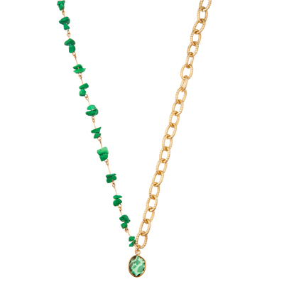 Piedra preciosa dorada moldeada multicolora de la alambrada 14K/collar pendiente de la perla/de la turquesa